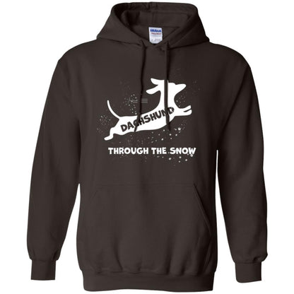 Dachshund Through The Snow T-shirt Dark Chocolate