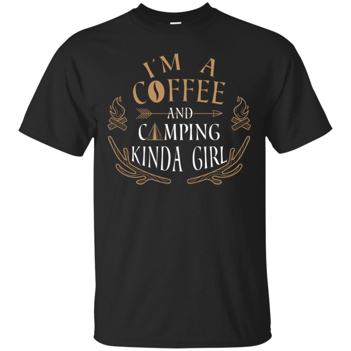 I'm A Coffee And Camping Kinda Girl Shirt Black