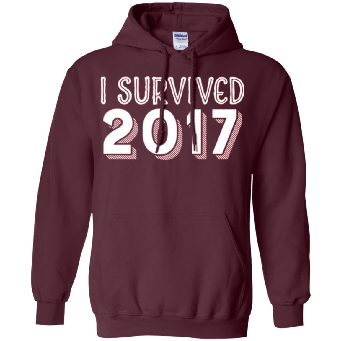 New Year_s T-shirt I Survived 2017 Maroon