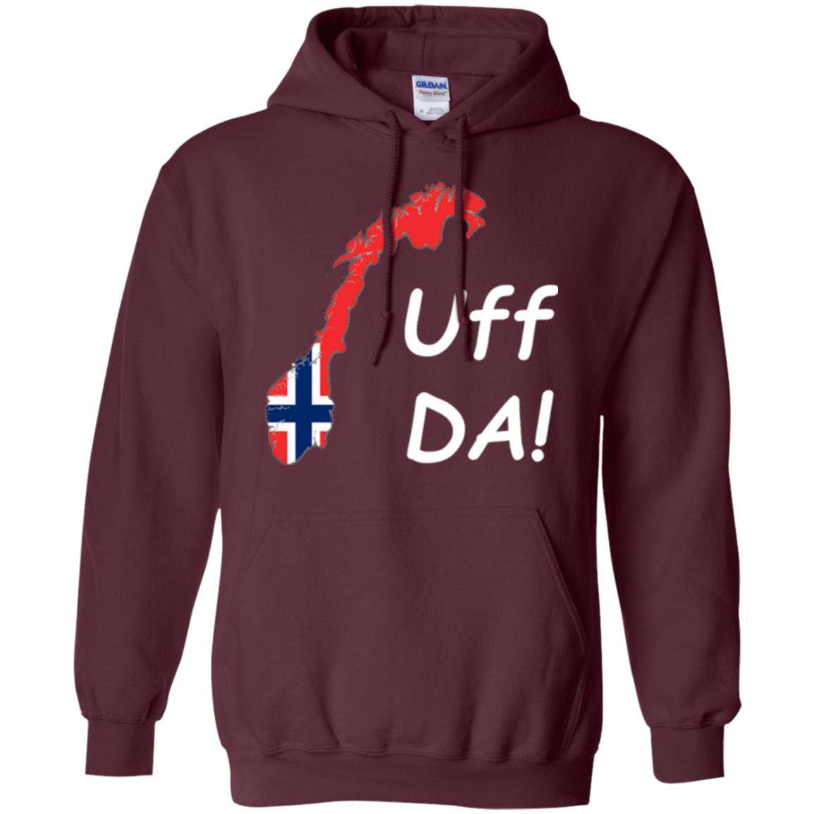 Norwegian Uff Da T-shirt Maroon