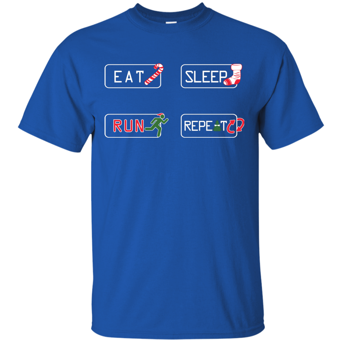 Christmas T-Shirt Eat Sleep Run Repeat Royal