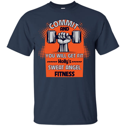 Commit And You Will Get Fit Holly's Sweat Angle Fitness Shirt Navy