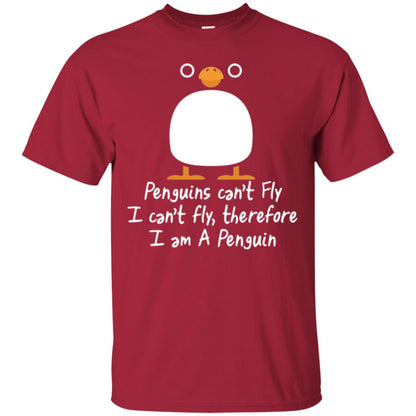Penguin T-shirt I Can_t Fly Cardinal