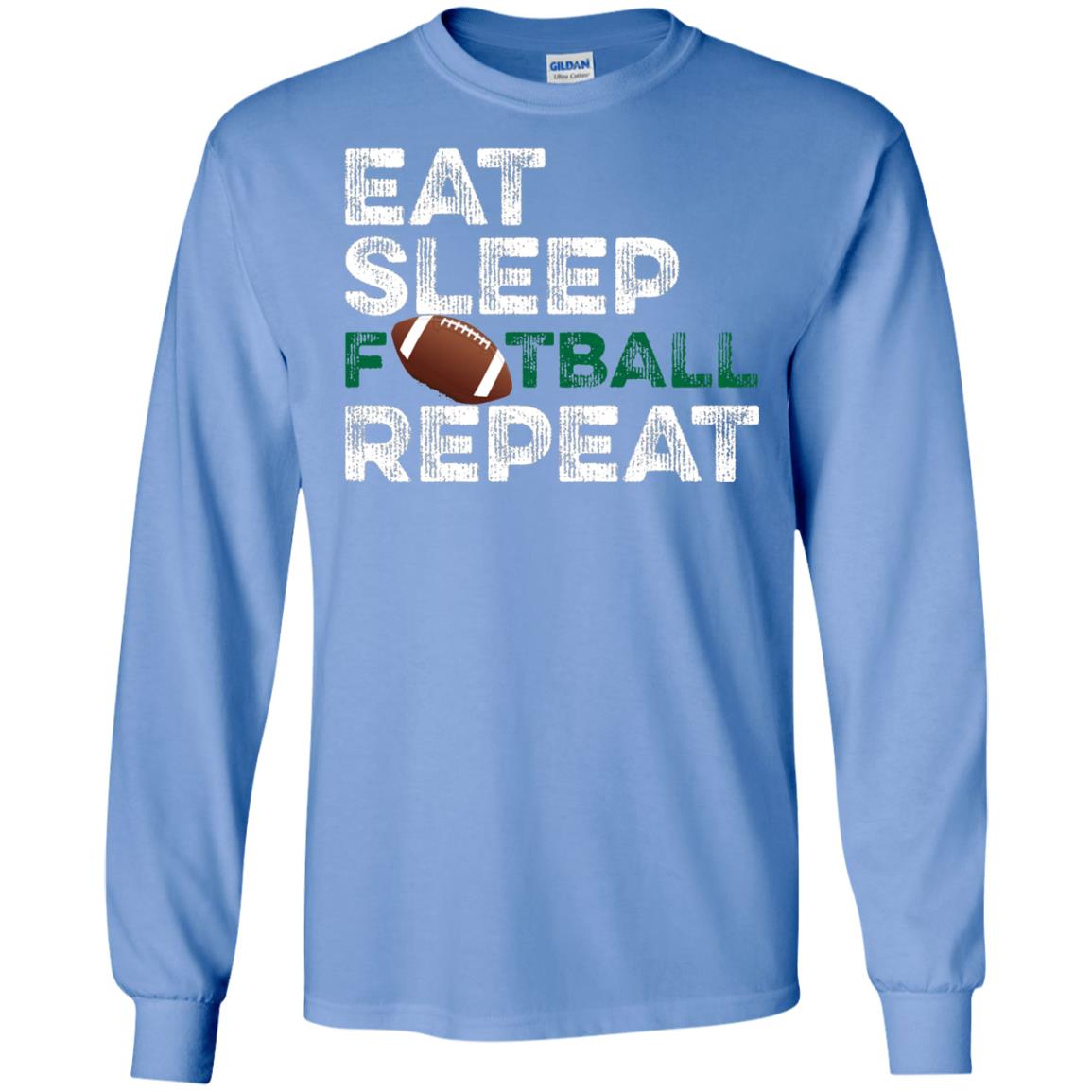 Eat Sleep Football Repeat Football Lover Shirt Carolina Blue