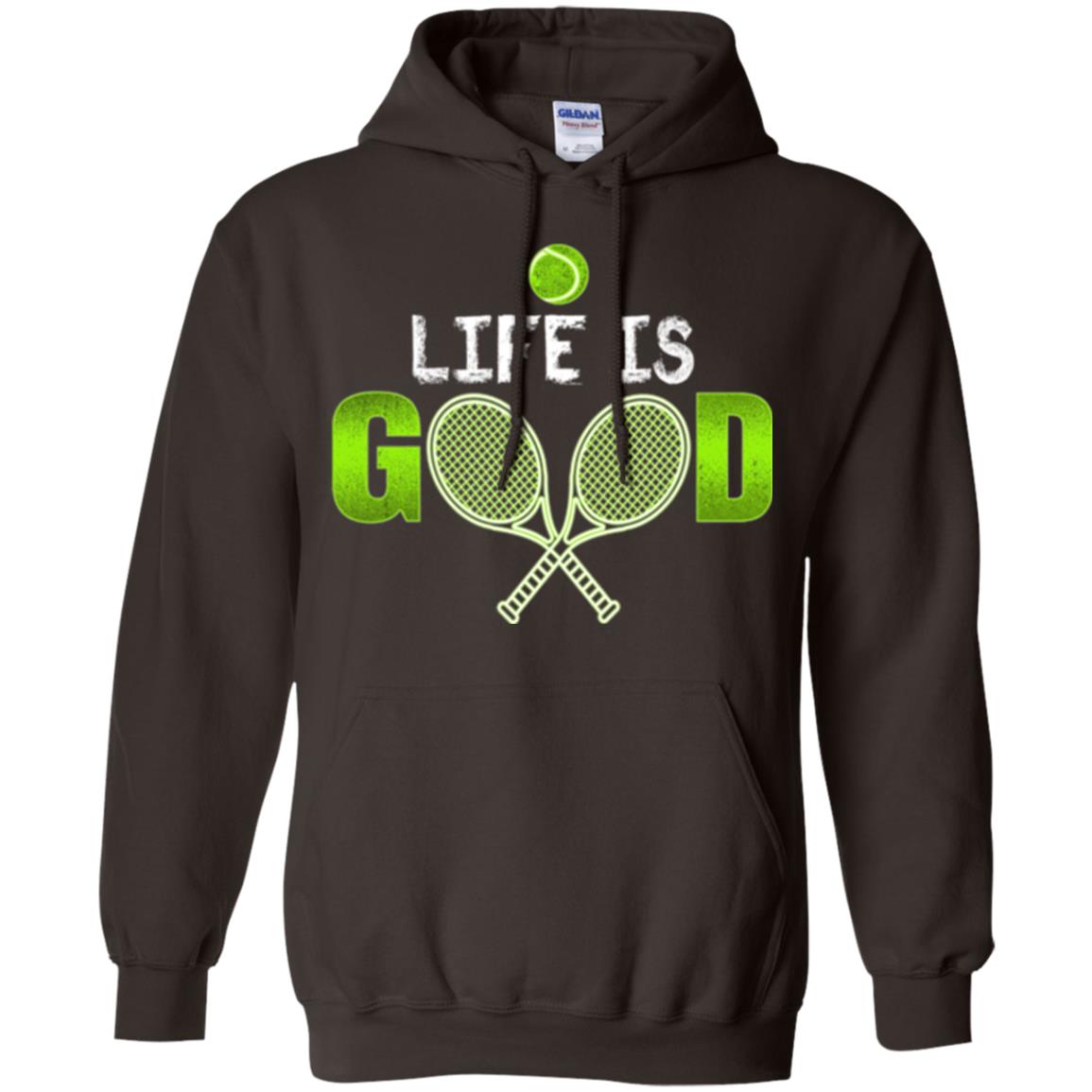 Tennis Lovers T-shirt Life Is Good Dark Chocolate