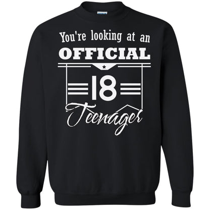 You're Looking At An Official 18 Teenager 18th Birthday Shirt Black
