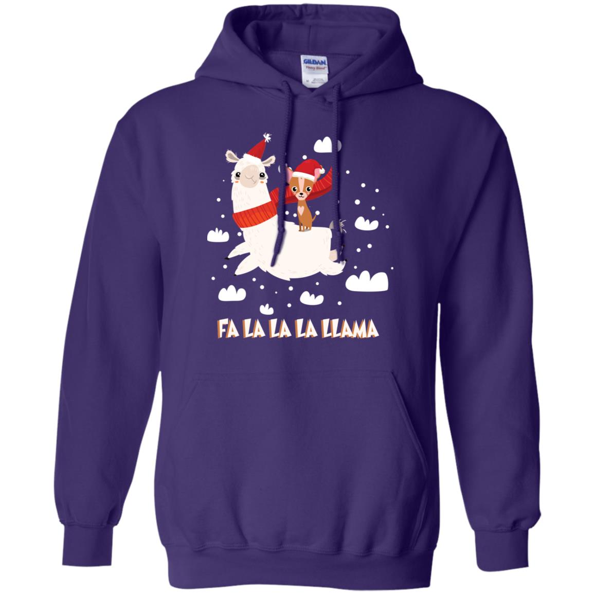 Fa La La La Llama With Chihuahua X-mas Gift Shirt Purple