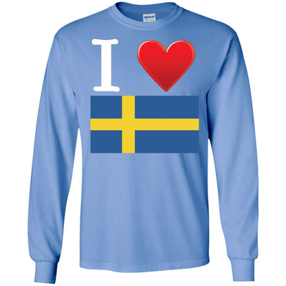 I Heart Love Sweden Flag T-shirt Carolina Blue