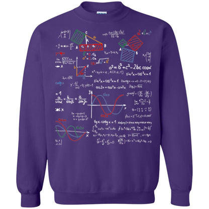 Math Lover T-shirt Formulas Cheat Sheet Purple