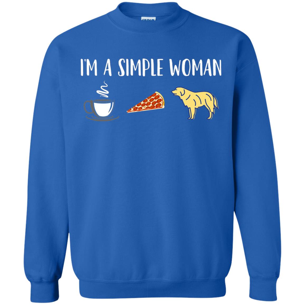 Im A Simple Woman Coffee Pizza Golden Retriever Lover Shirt Royal