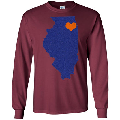Football T-shirt Chicago Illinois Heart Maroon