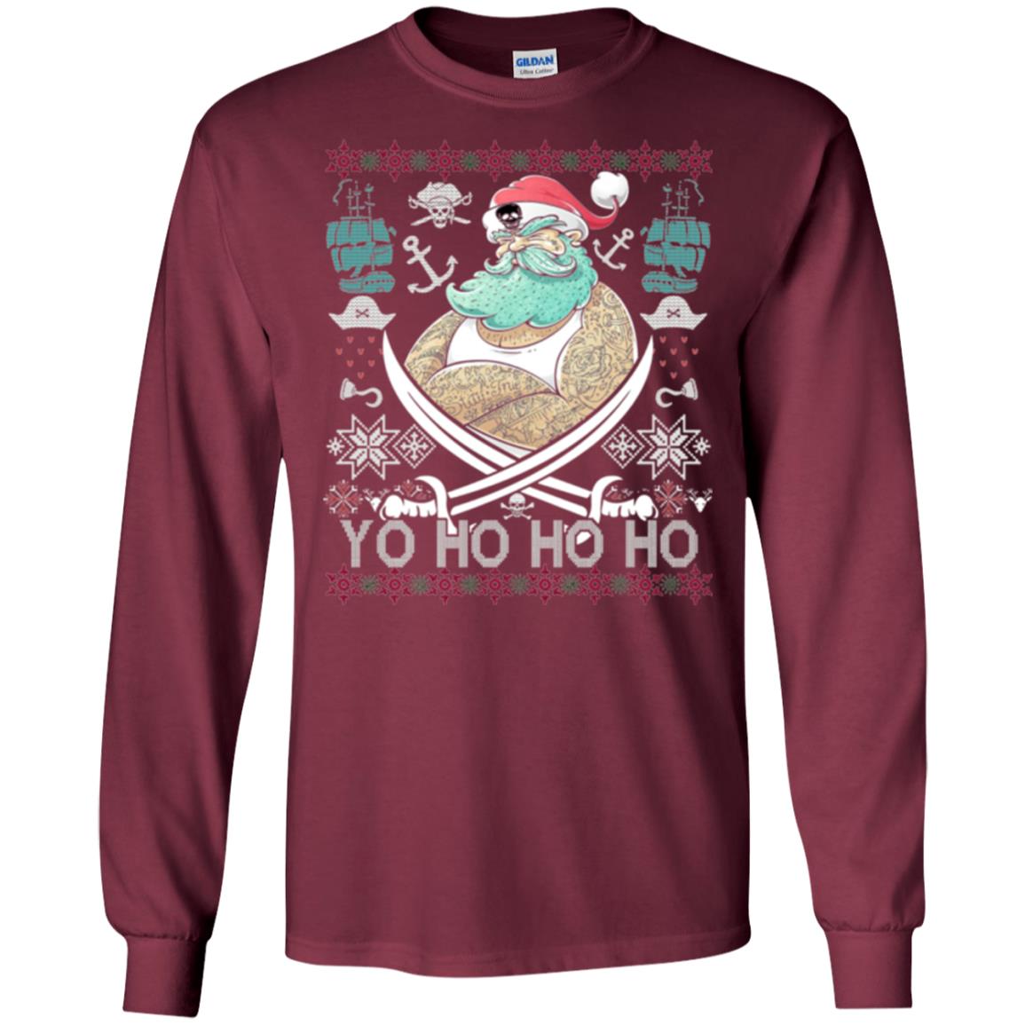 Christmas T-shirt Santa Pirate Maroon