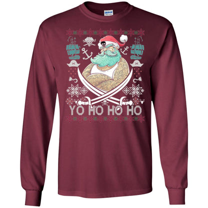 Christmas T-shirt Santa Pirate Maroon