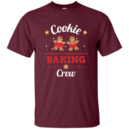 Christmas T-shirt Gingerbread Cookie Baking Crew Maroon