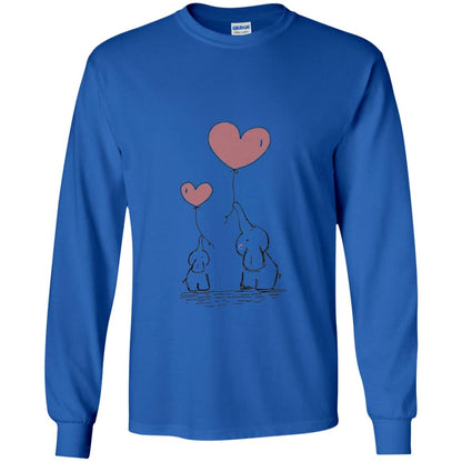 Elephants Mom Heart Balloons Family Shirt Royal