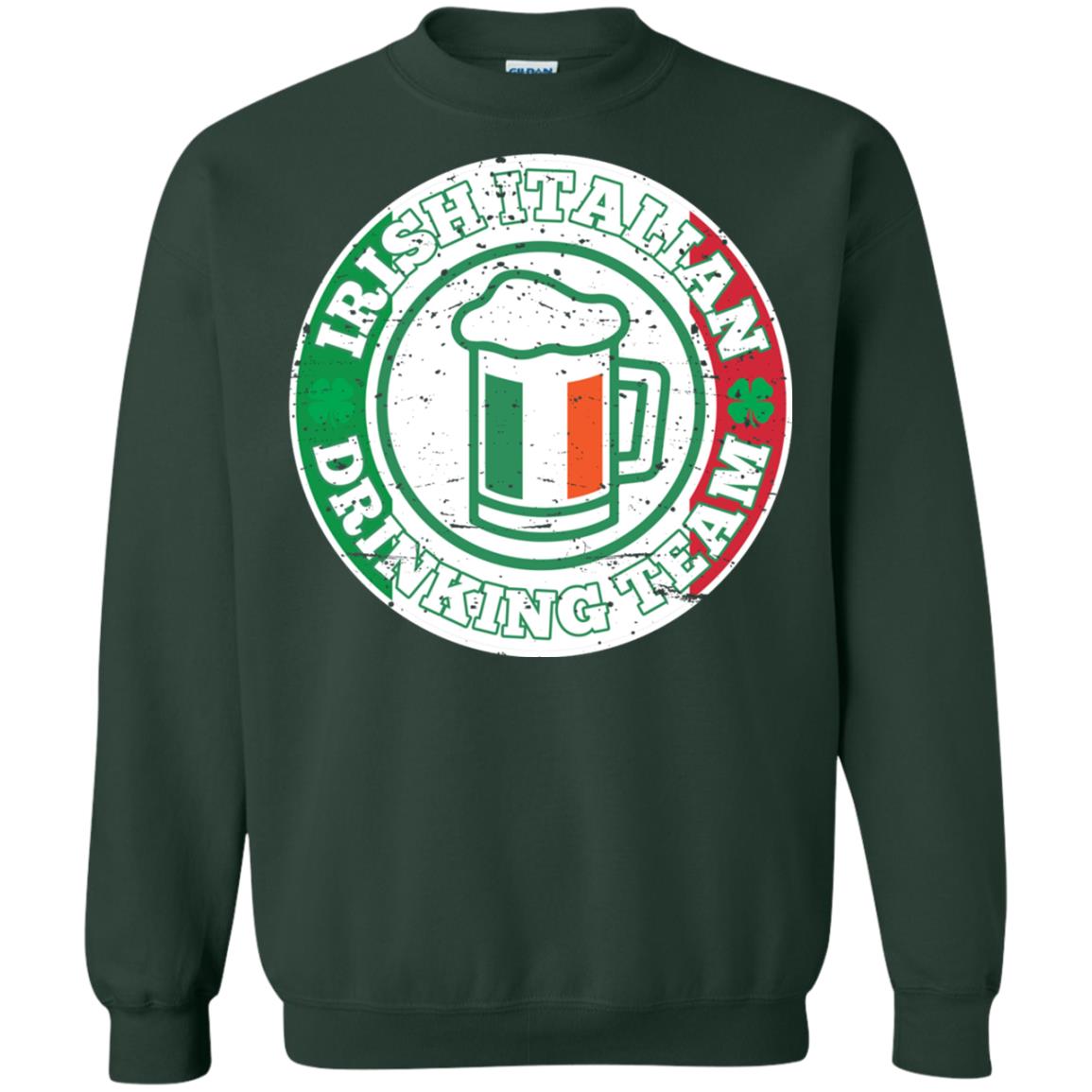 Irish Italian Drinking Team Italy Flag St Patrick_s Day T-shirt Forest Green
