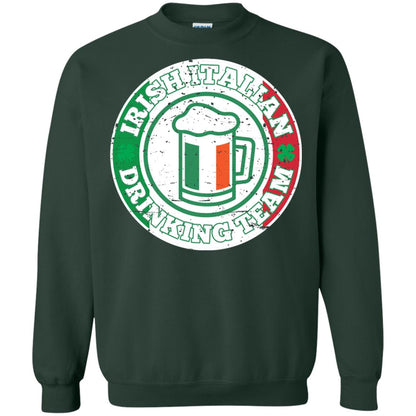 Irish Italian Drinking Team Italy Flag St Patrick_s Day T-shirt Forest Green
