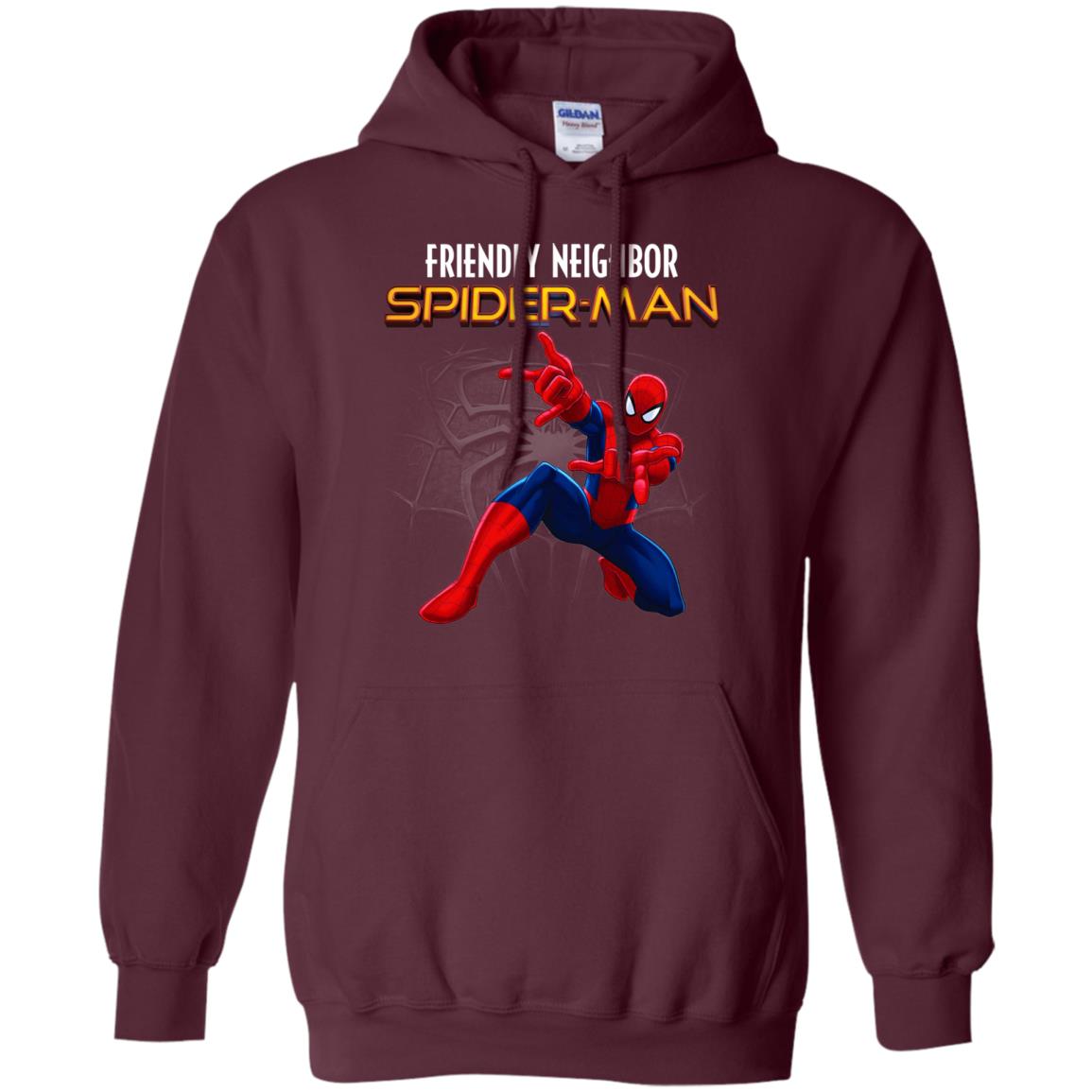 Friendly Neighbor Spider Man Movie Fan T-shirt Maroon