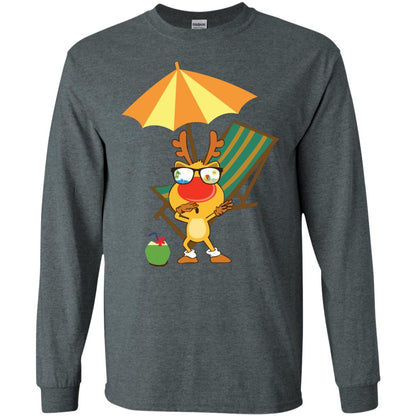 Dabbing Reindeer With Sunglasses Celebrate Xmas In July 2018 Shirt Dark Heather