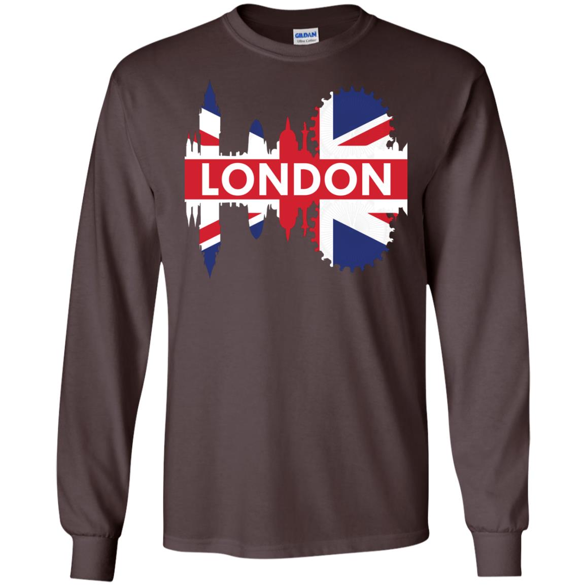 Flag Of United Kingdom London Gift Shirt For Britain Dark Chocolate