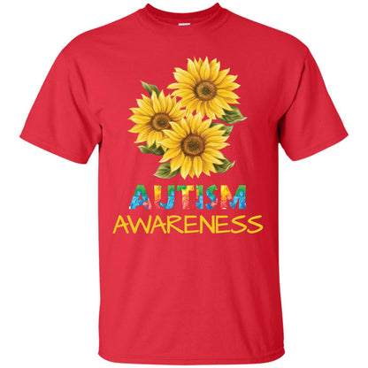Autism Awareness Sunflower Shirt Red
