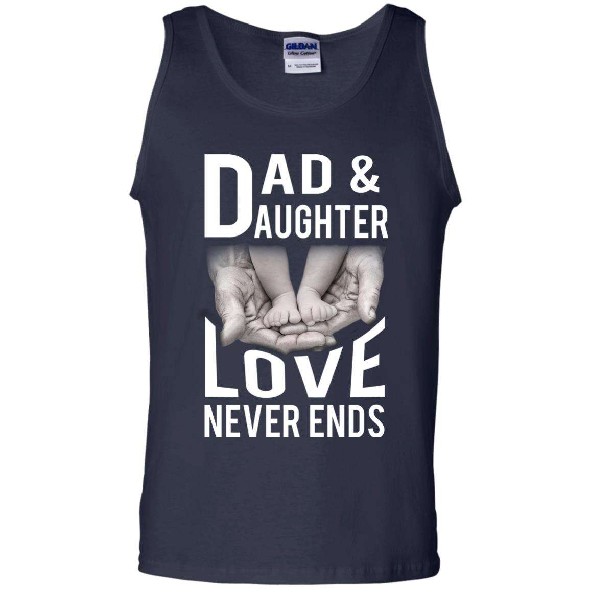 Dad And Daughter Love Never Ends Family T-shirt Navy