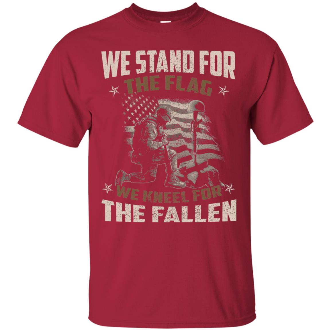 Veteran T-shirt We Stand For The Flag, We Kneel For The Fallen Cardinal