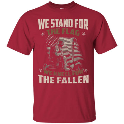 Veteran T-shirt We Stand For The Flag, We Kneel For The Fallen Cardinal