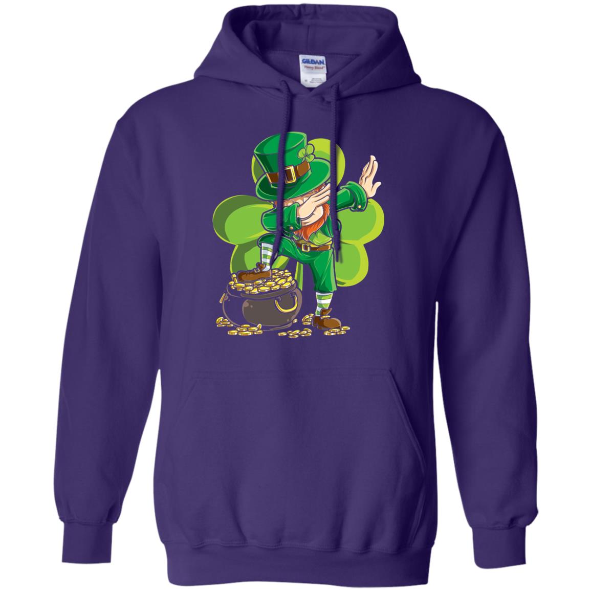 Dabbing Leprechaun St Patricks Day T-shirt Purple