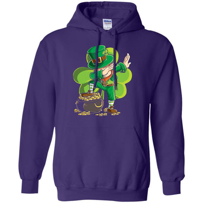 Dabbing Leprechaun St Patricks Day T-shirt Purple