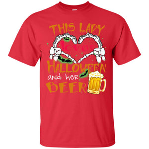 This Girl Loves Halloween And Her Beer Funny Halloween Shirt For Beer LoversG200 Gildan Ultra Cotton T-Shirt