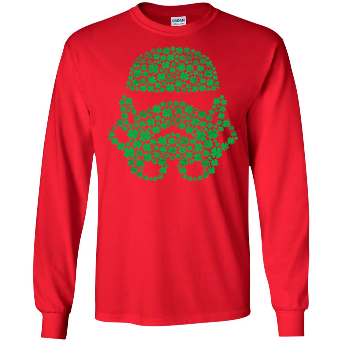Stormtrooper Clovers St. Patrick_s Graphic T-shirt Red