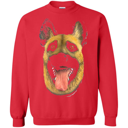 Dog Lover T-shirt Creepy Dog Head T-shirt Red