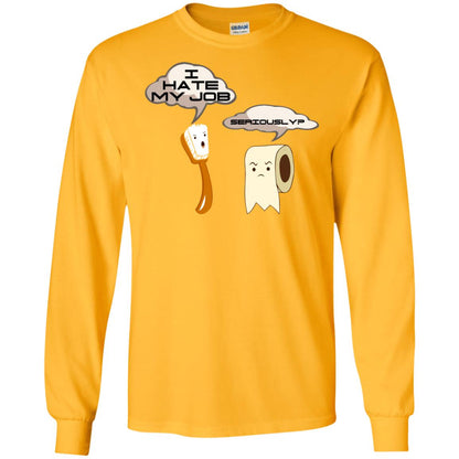 Funny Toothbrush And Toilet Paper I Hate My Job T-shirt Gold