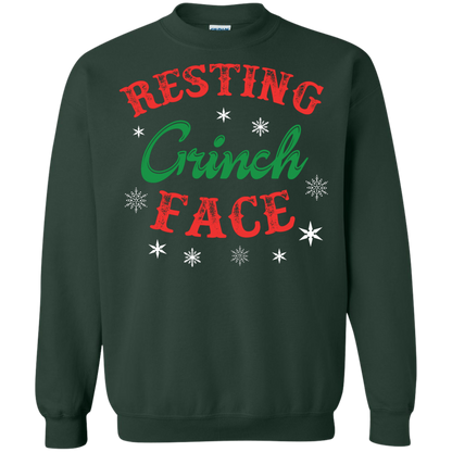 Christmas T-Shirt Resting Grinch Face Forest Green
