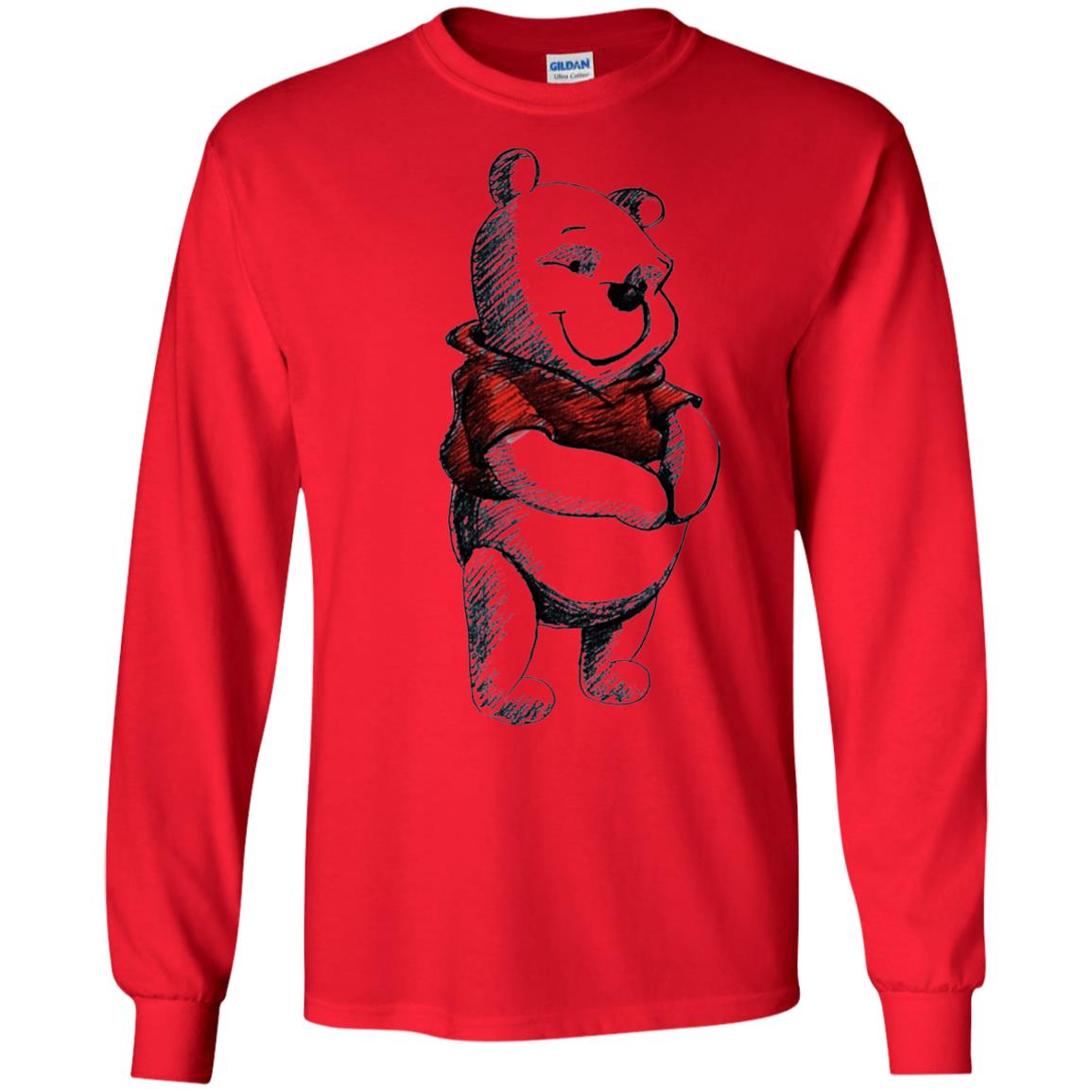 Sketch Of Winnie The Pooh Movie Lover T-shirt Red