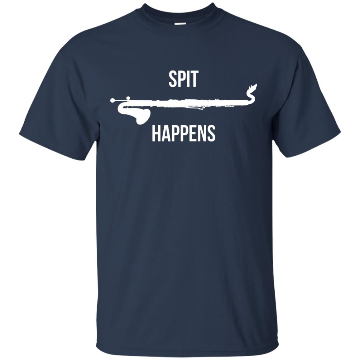 Funny Bass Clarinet T-shirt Spit Happens Navy