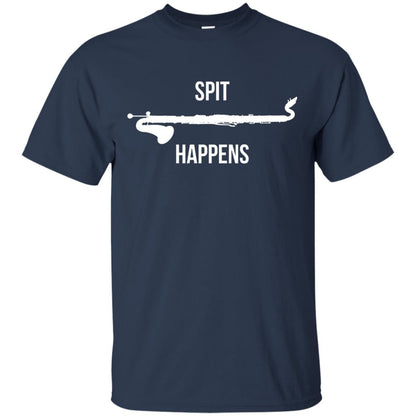 Funny Bass Clarinet T-shirt Spit Happens Navy