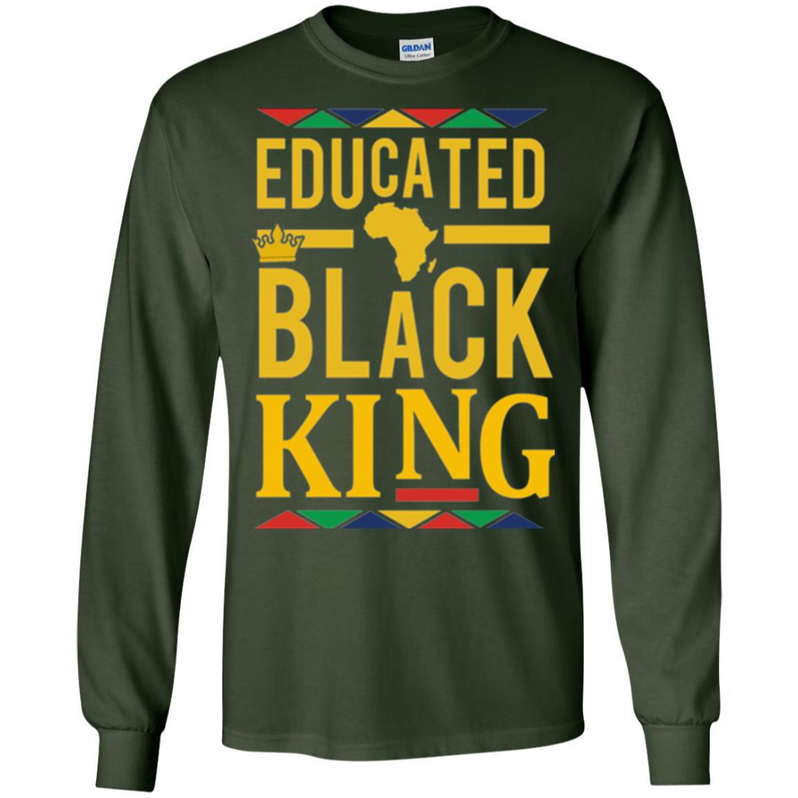 African Dna Pride T-shirt Dashiki Educated Black King Forest Green
