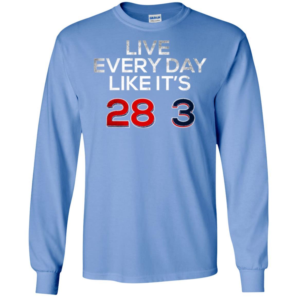 Patriotic Americans T-shirt Live Every Day Like It_s 28-3 Carolina Blue