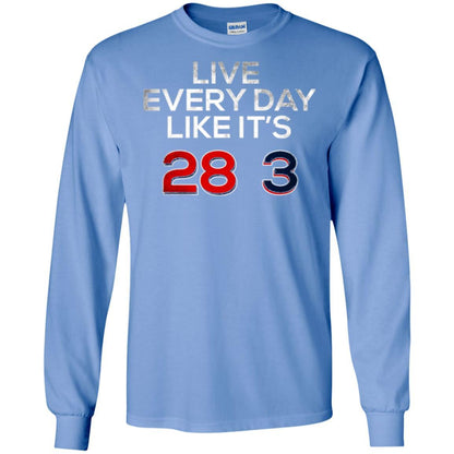 Patriotic Americans T-shirt Live Every Day Like It_s 28-3 Carolina Blue