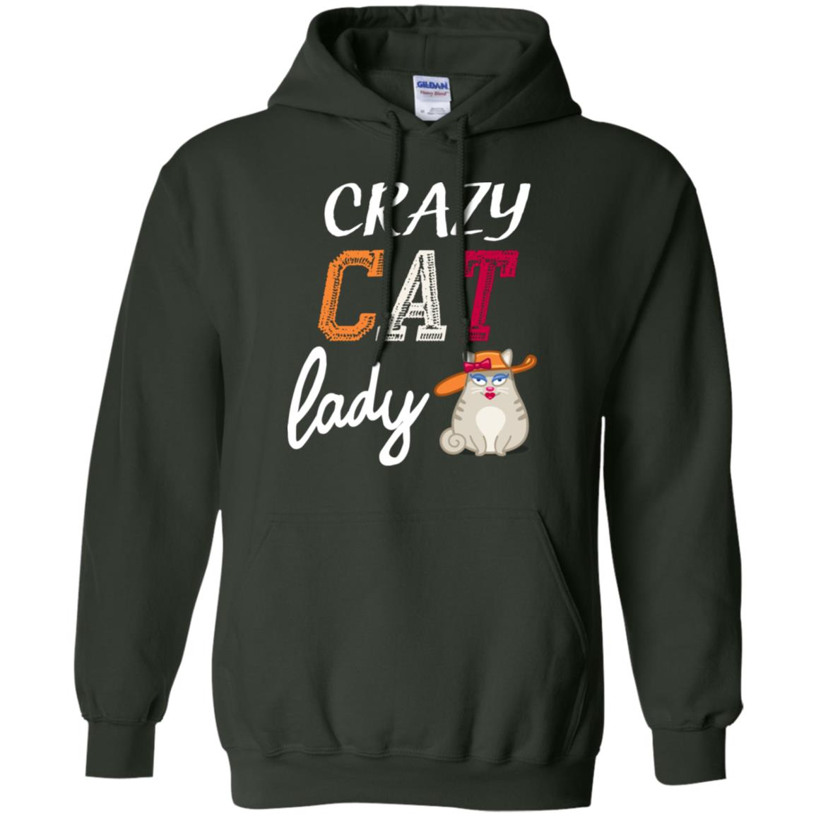 Crazy Cat Lady Chicken Shirt For Girls Womens Forest Green