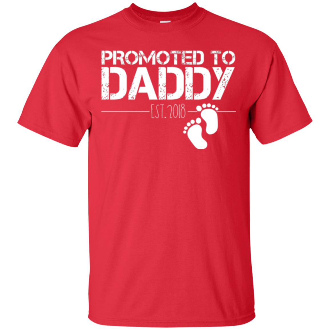 Daddy T-shirt Promoted To Daddy Est 2018 Red