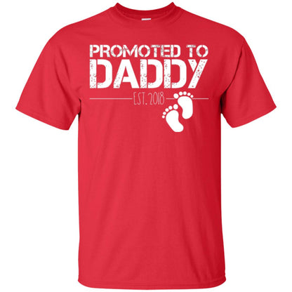 Daddy T-shirt Promoted To Daddy Est 2018 Red