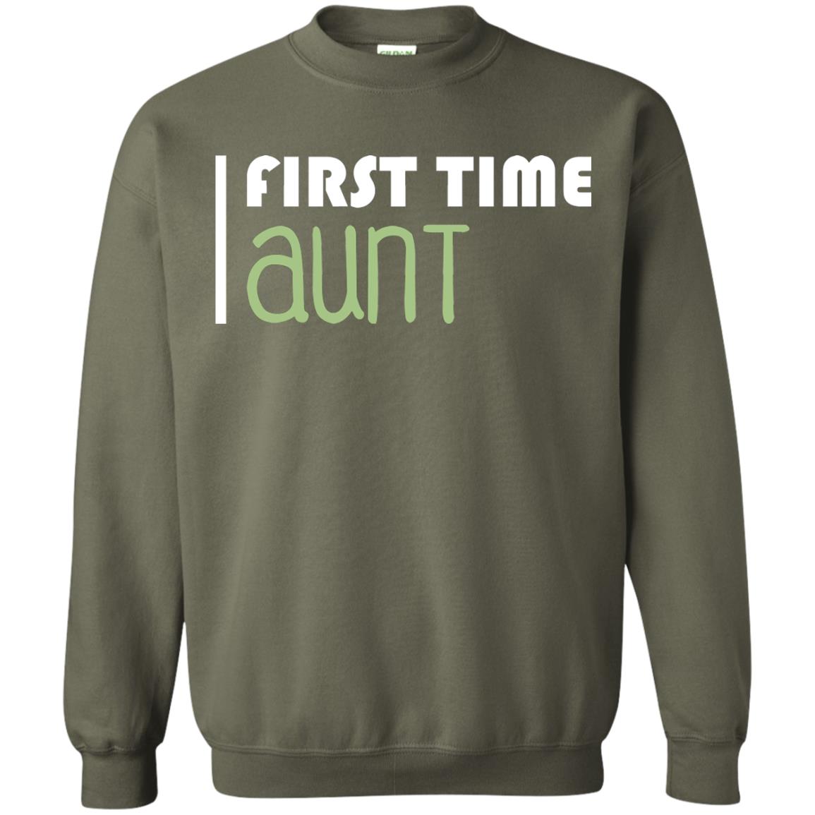 First Time Aunt New Auntie Shirt Military Green