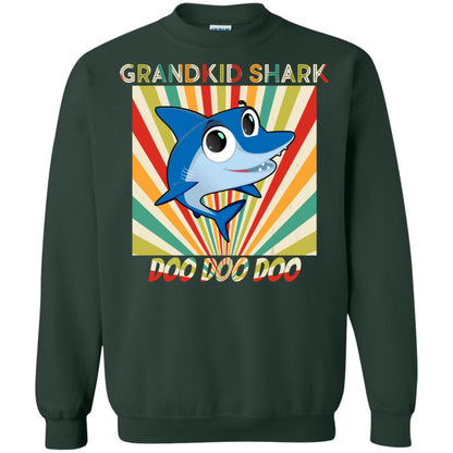 Grandkids Shark Doo Doo Doo Family Shark Gift Shirt Forest Green