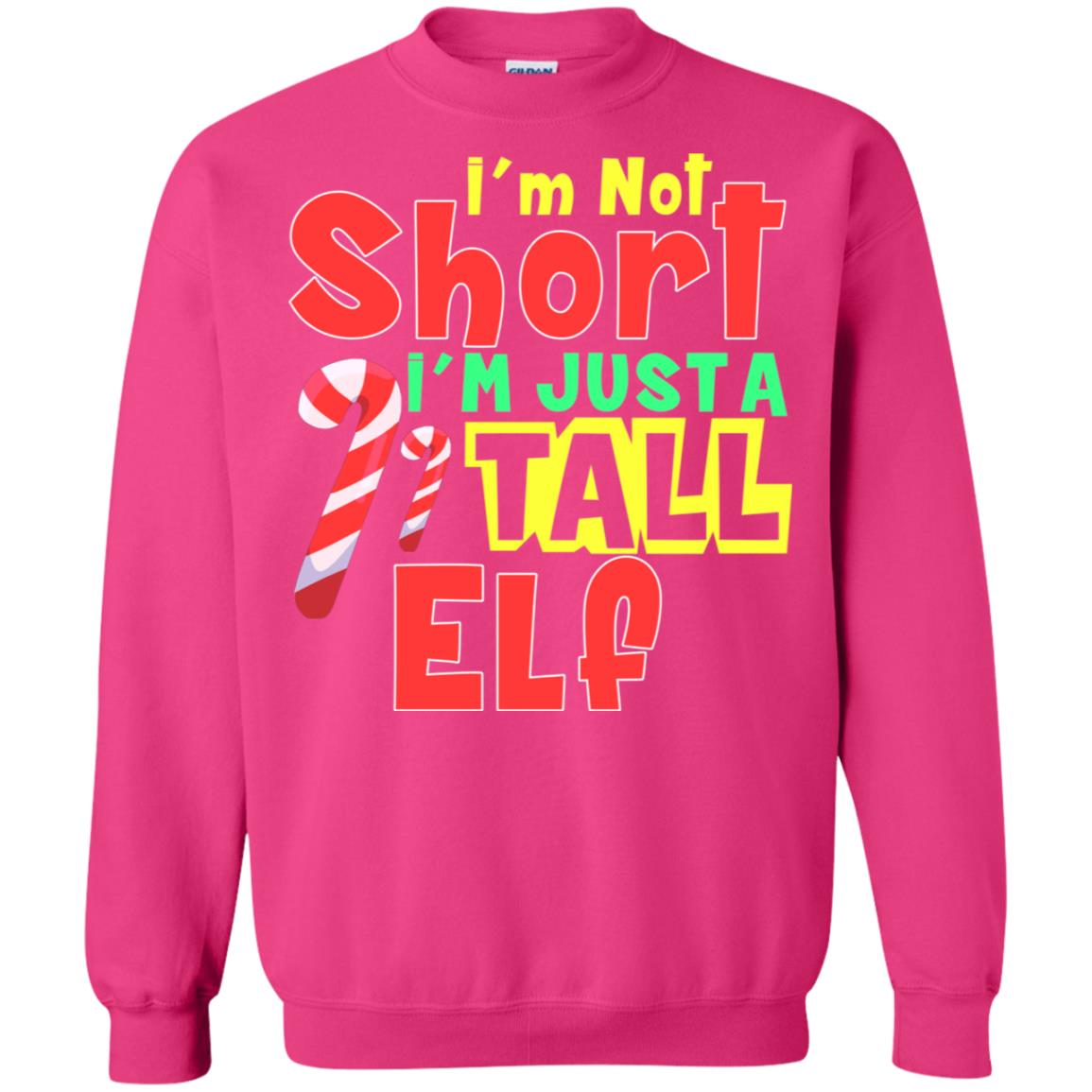 I'm Not Short I'm Just Tall Elf Christmas Gift Shirt Heliconia