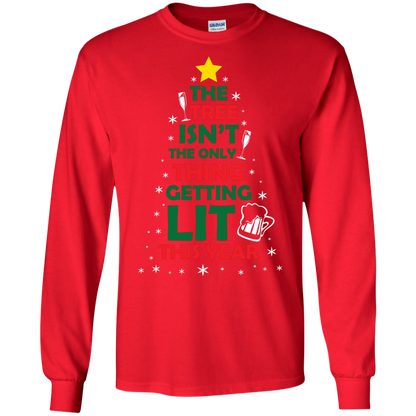 Christmas T-shirt The Tree Isn't The Only Thing Getting Lit This Year Red