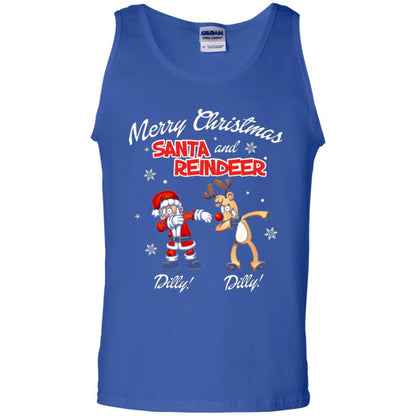 Christmas T-shirt Merry Christmas Santa And Reindeer Dilly Dilly Royal