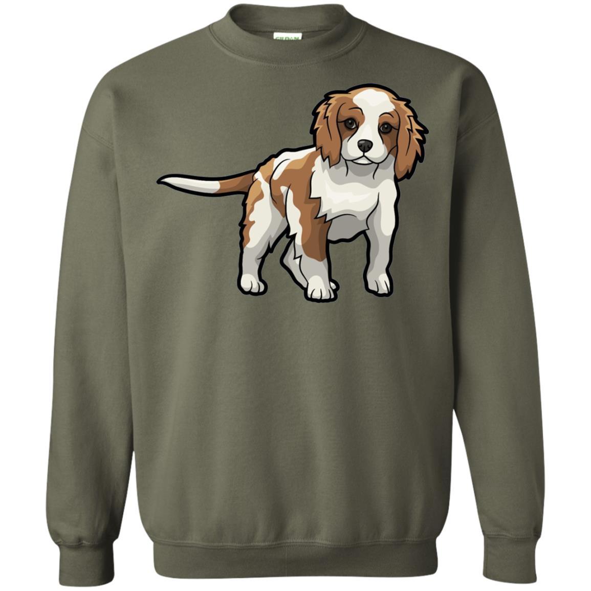Cute Blenheim Cavalier King Charles Spaniel T-shirt Military Green